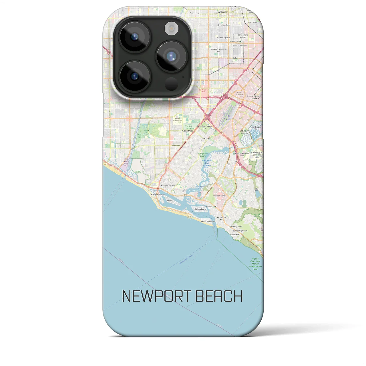 【ニューポートビーチ(アメリカ)】地図柄iPhoneケース(バックカバータイプ)