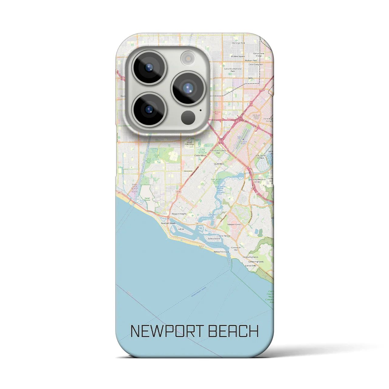 【ニューポートビーチ(アメリカ)】地図柄iPhoneケース(バックカバータイプ)