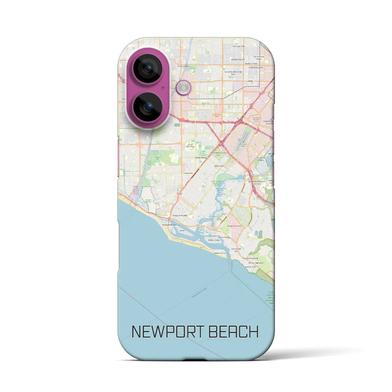 【ニューポートビーチ(アメリカ)】地図柄iPhoneケース(バックカバータイプ)