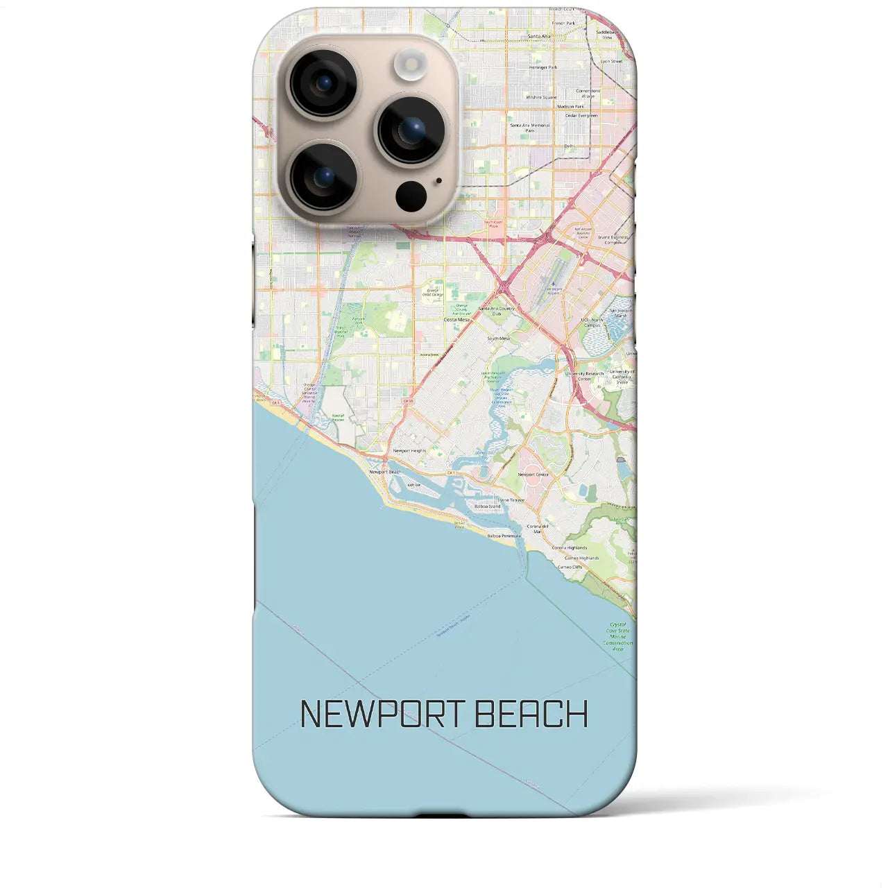【ニューポートビーチ(アメリカ)】地図柄iPhoneケース(バックカバータイプ)