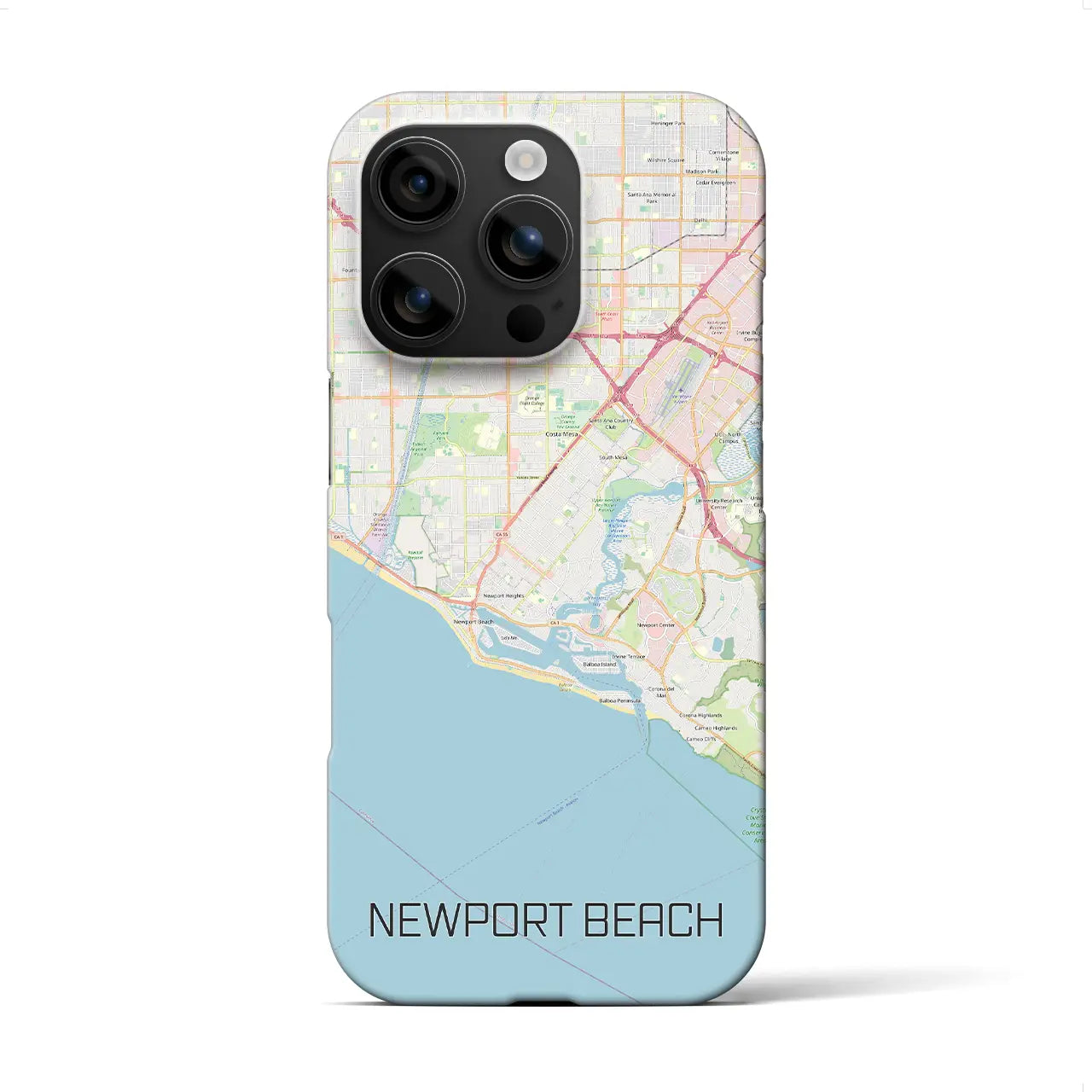 【ニューポートビーチ(アメリカ)】地図柄iPhoneケース(バックカバータイプ)
