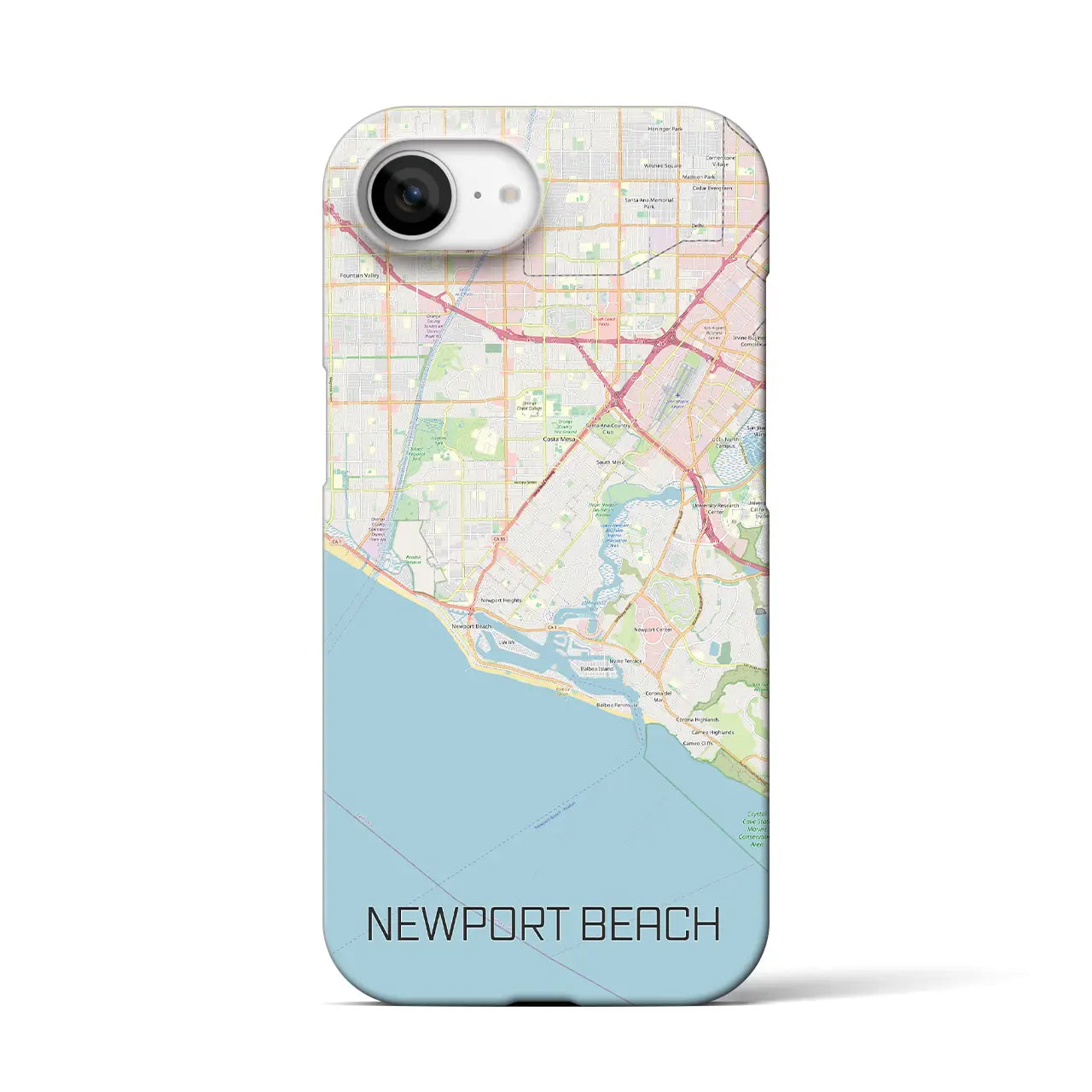 【ニューポートビーチ(アメリカ)】地図柄iPhoneケース(バックカバータイプ)