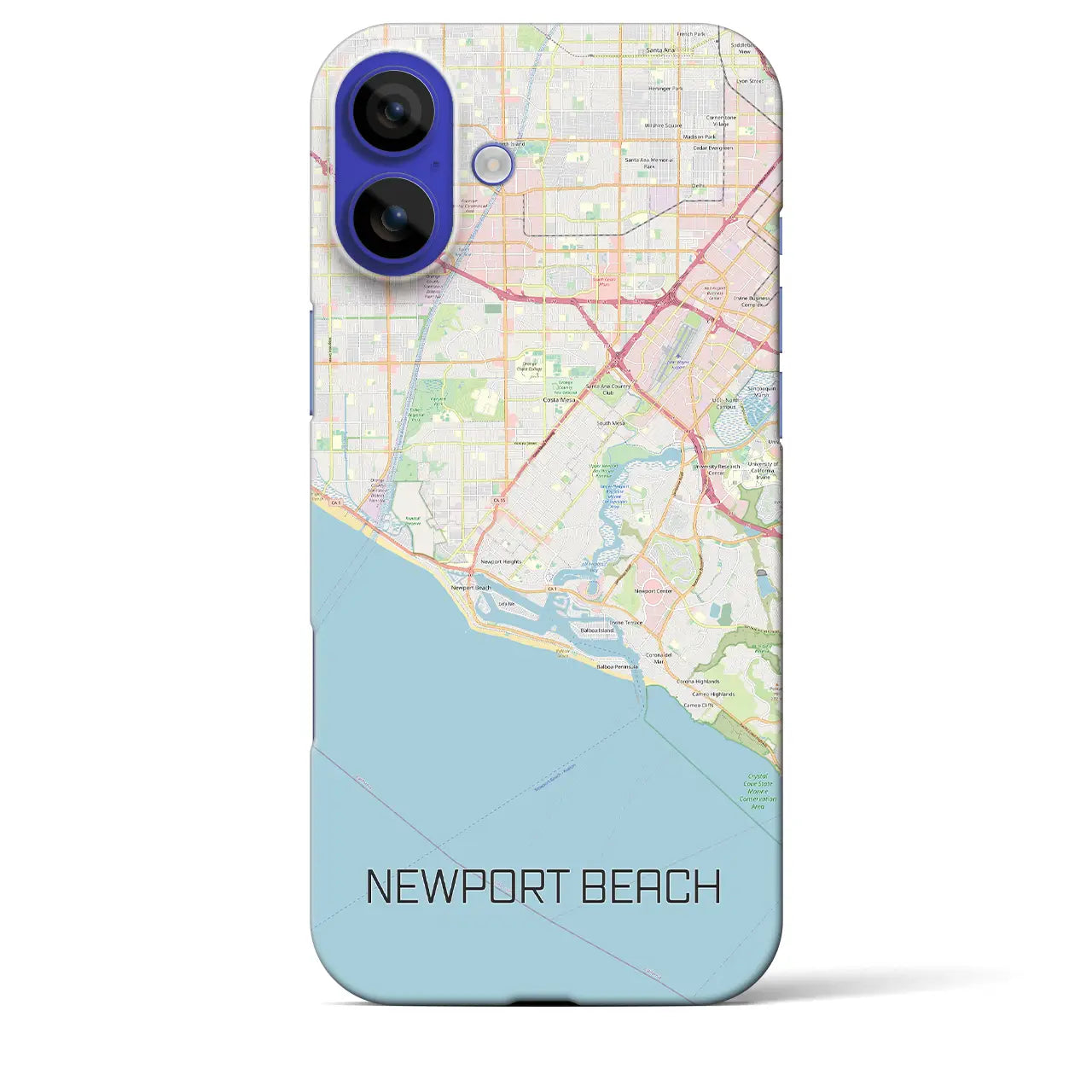 【ニューポートビーチ(アメリカ)】地図柄iPhoneケース(バックカバータイプ)ナチュラル・iPhone 16 Pro Max 用