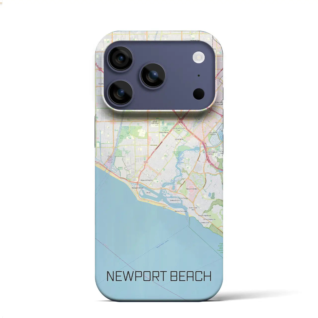【ニューポートビーチ(アメリカ)】地図柄iPhoneケース(バックカバータイプ)