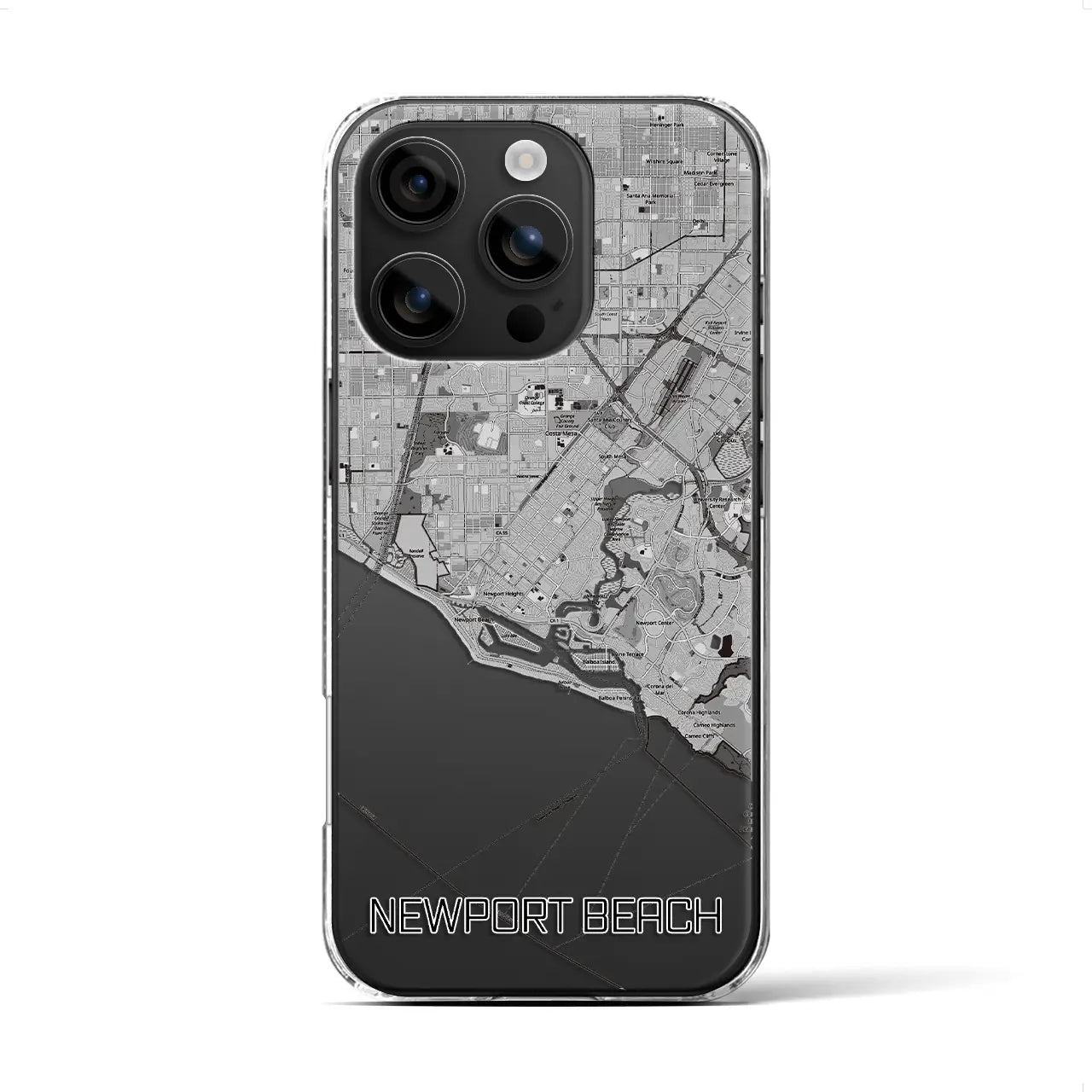 【ニューポートビーチ(アメリカ)】地図柄iPhoneケース(クリアタイプ)