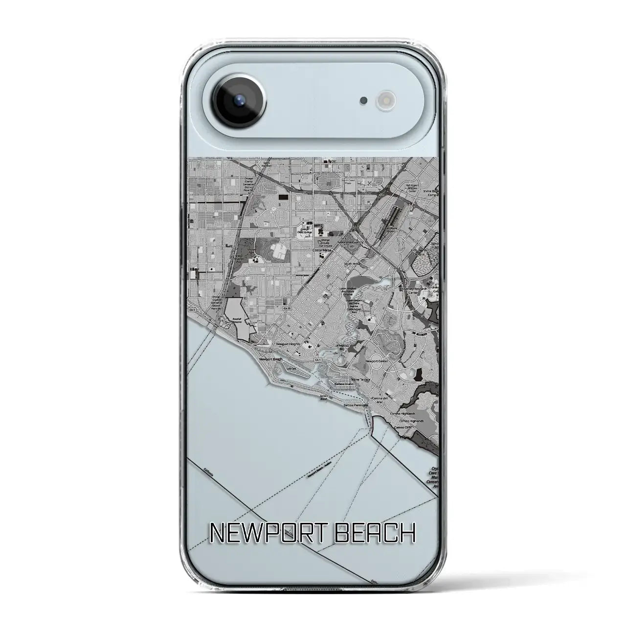 【ニューポートビーチ(アメリカ)】地図柄iPhoneケース(クリアタイプ)