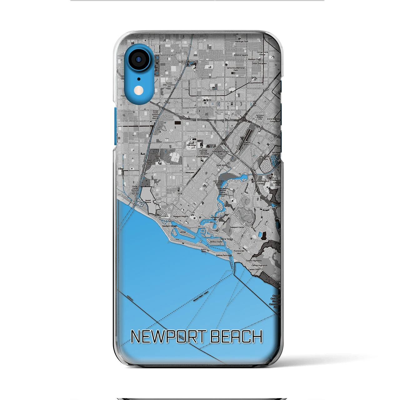 【ニューポートビーチ(アメリカ)】地図柄iPhoneケース(クリアタイプ)