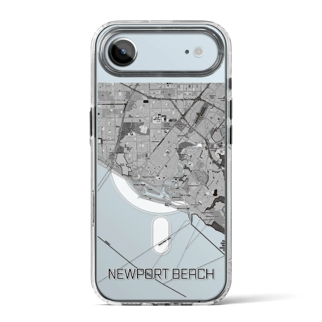 【ニューポートビーチ(アメリカ)】地図柄iPhoneケース(MagSafeタイプ)