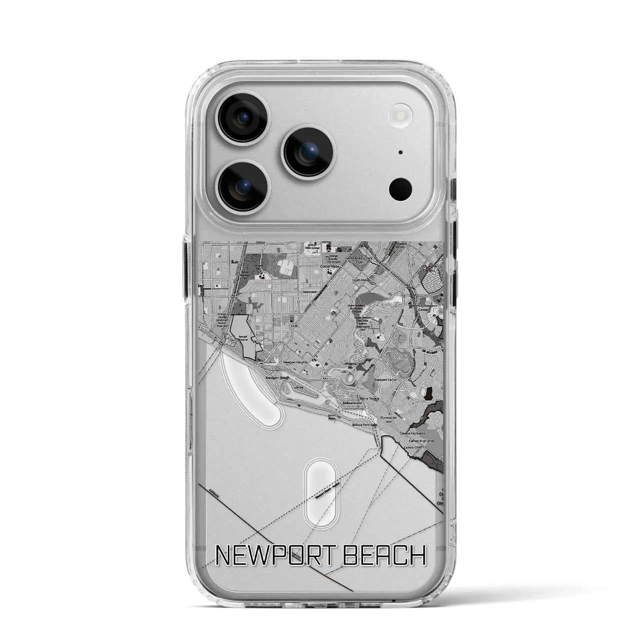 【ニューポートビーチ(アメリカ)】地図柄iPhoneケース(MagSafeタイプ)
