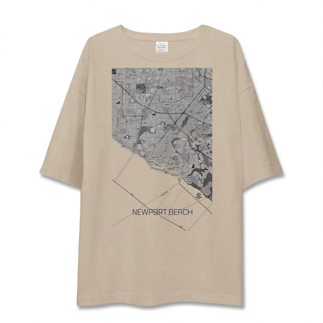 【ニューポートビーチ(アメリカ)】地図柄ビッグシルエットTシャツ