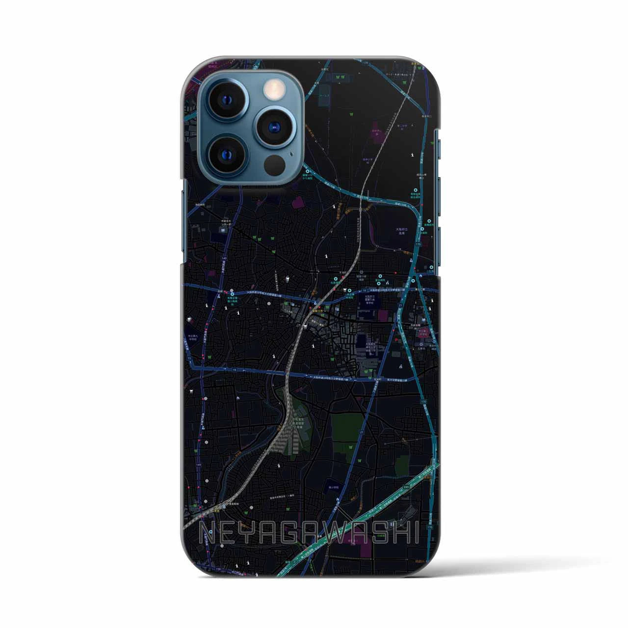 【寝屋川市(大阪府)】地図柄iPhoneケース(バックカバータイプ)