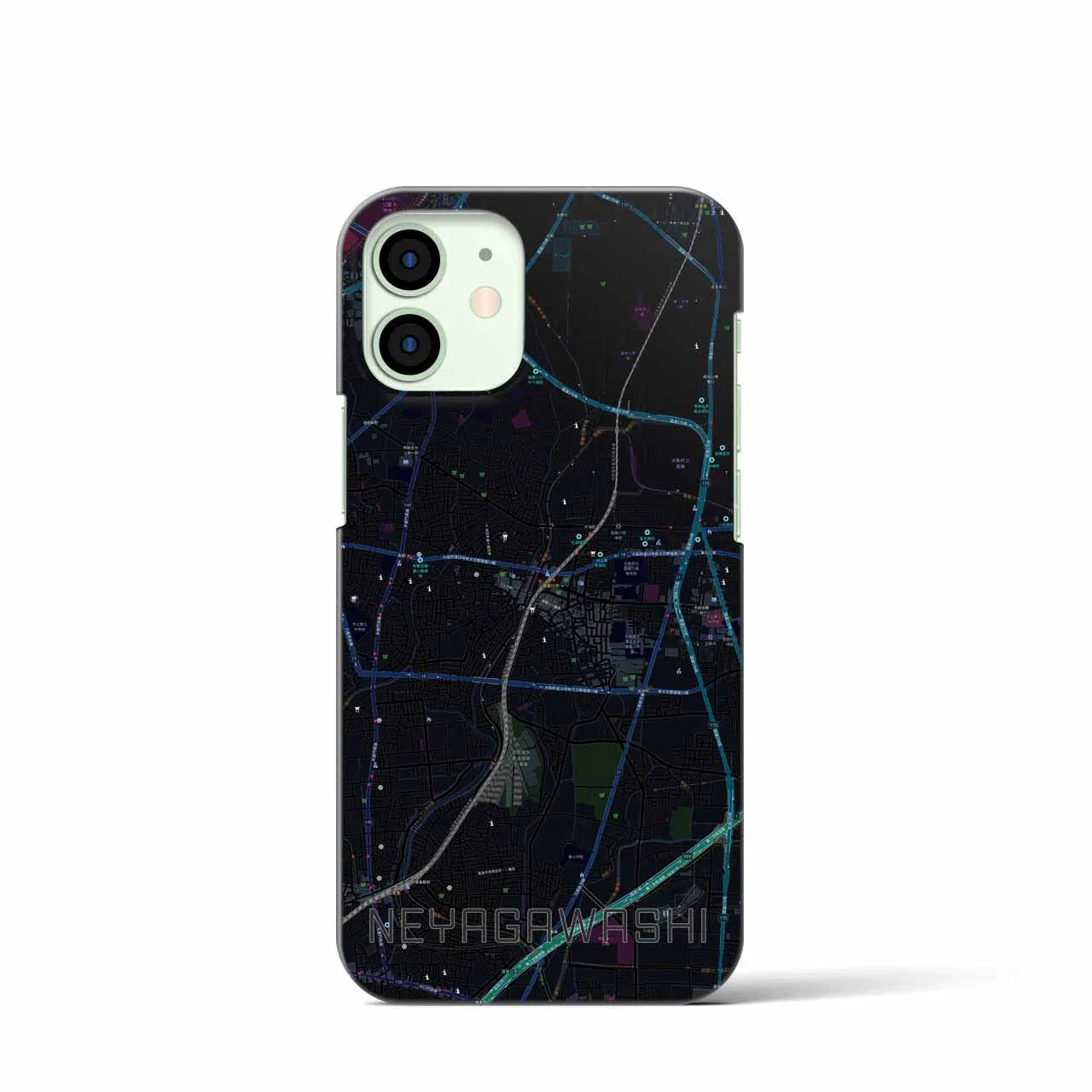 【寝屋川市(大阪府)】地図柄iPhoneケース(バックカバータイプ)