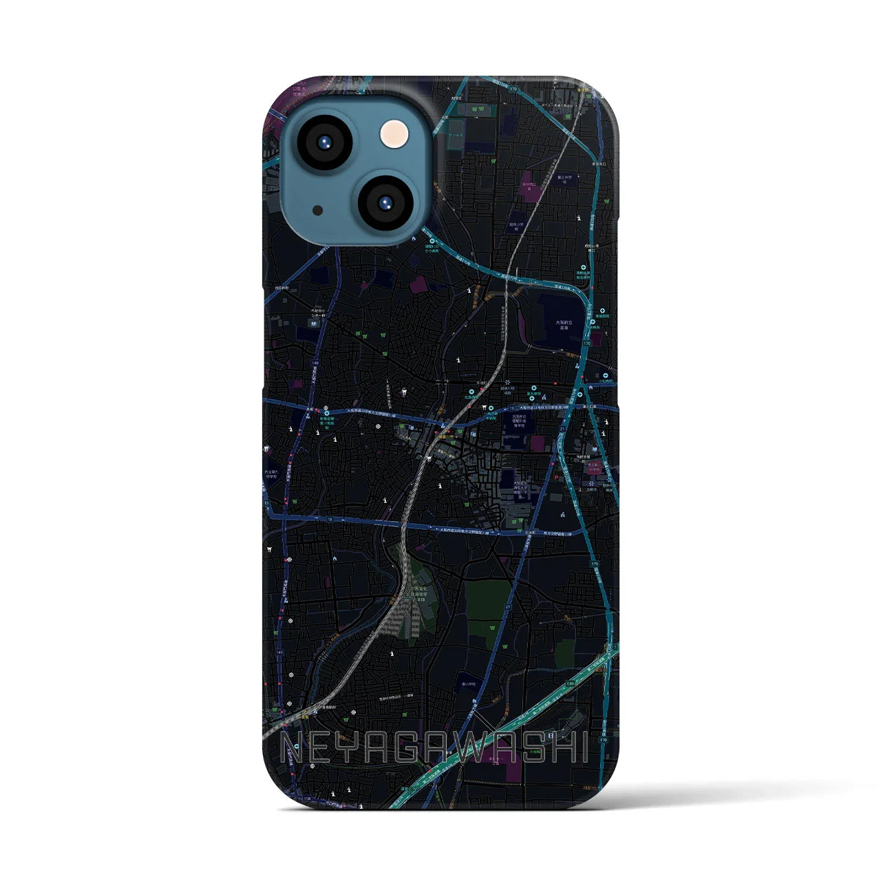 【寝屋川市(大阪府)】地図柄iPhoneケース(バックカバータイプ)