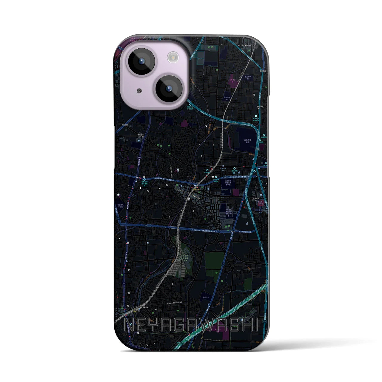 【寝屋川市(大阪府)】地図柄iPhoneケース(バックカバータイプ)