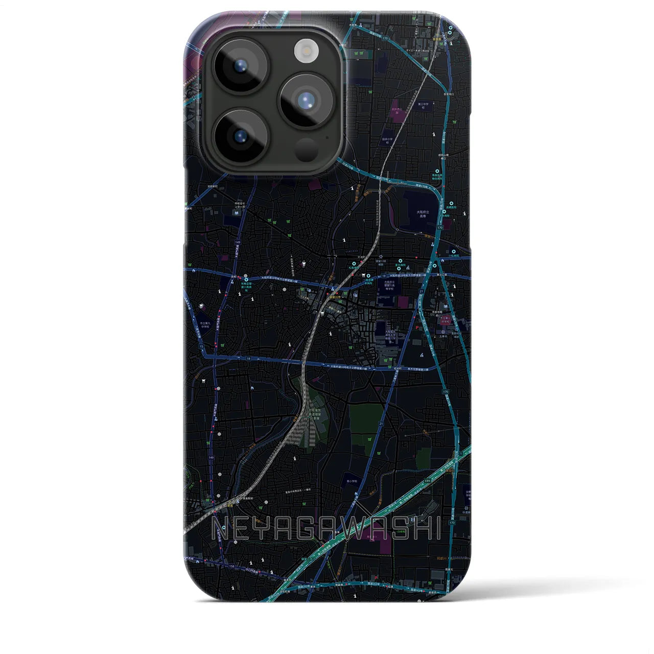 【寝屋川市(大阪府)】地図柄iPhoneケース(バックカバータイプ)