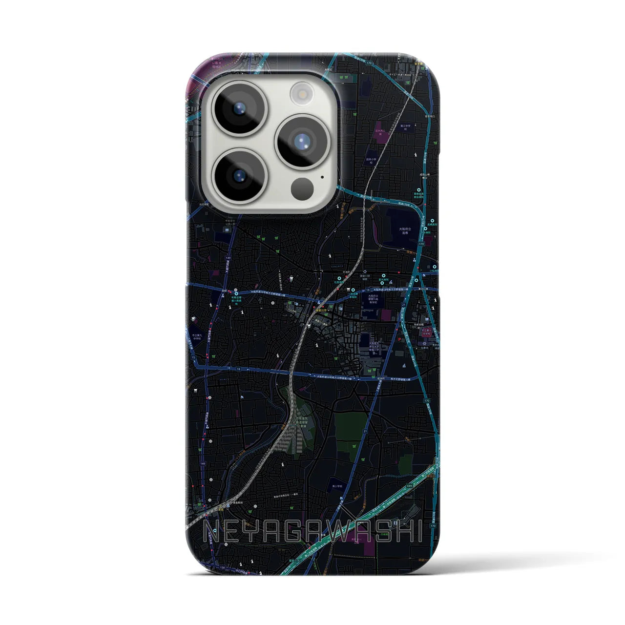 【寝屋川市(大阪府)】地図柄iPhoneケース(バックカバータイプ)