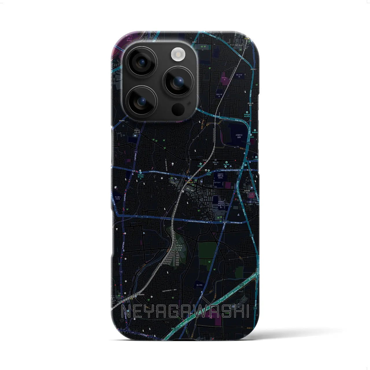 【寝屋川市(大阪府)】地図柄iPhoneケース(バックカバータイプ)