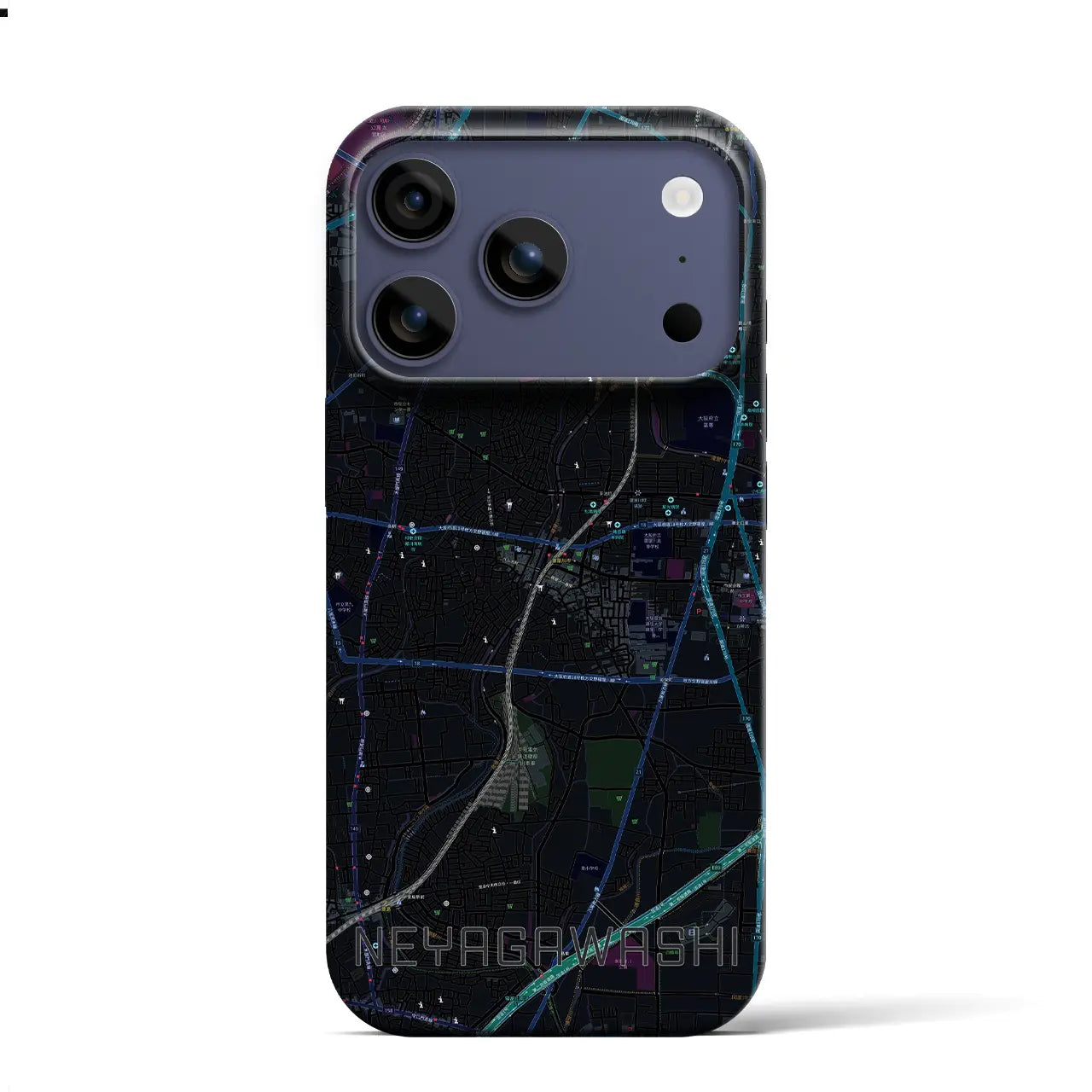 【寝屋川市(大阪府)】地図柄iPhoneケース(バックカバータイプ)