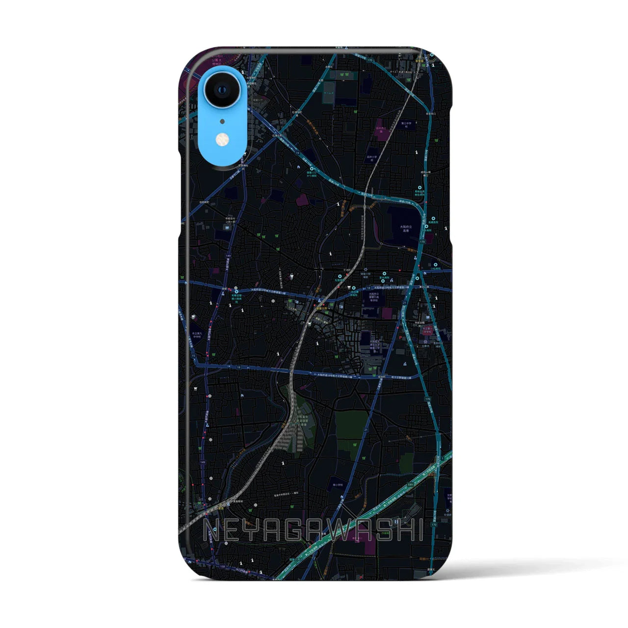【寝屋川市(大阪府)】地図柄iPhoneケース(バックカバータイプ)