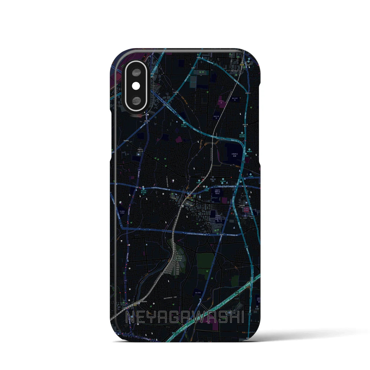 【寝屋川市(大阪府)】地図柄iPhoneケース(バックカバータイプ)