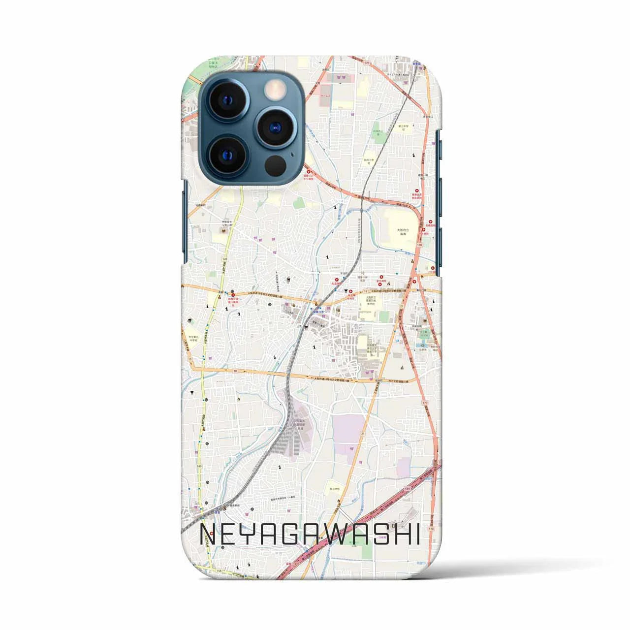 【寝屋川市(大阪府)】地図柄iPhoneケース(バックカバータイプ)