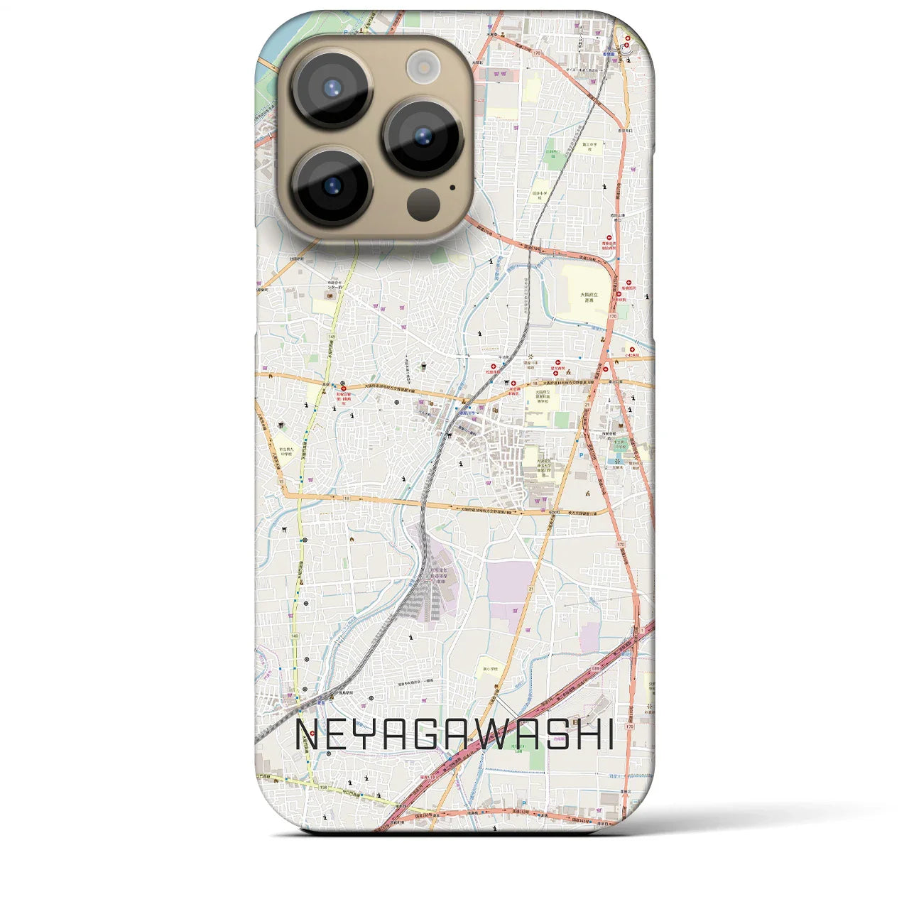 【寝屋川市(大阪府)】地図柄iPhoneケース(バックカバータイプ)