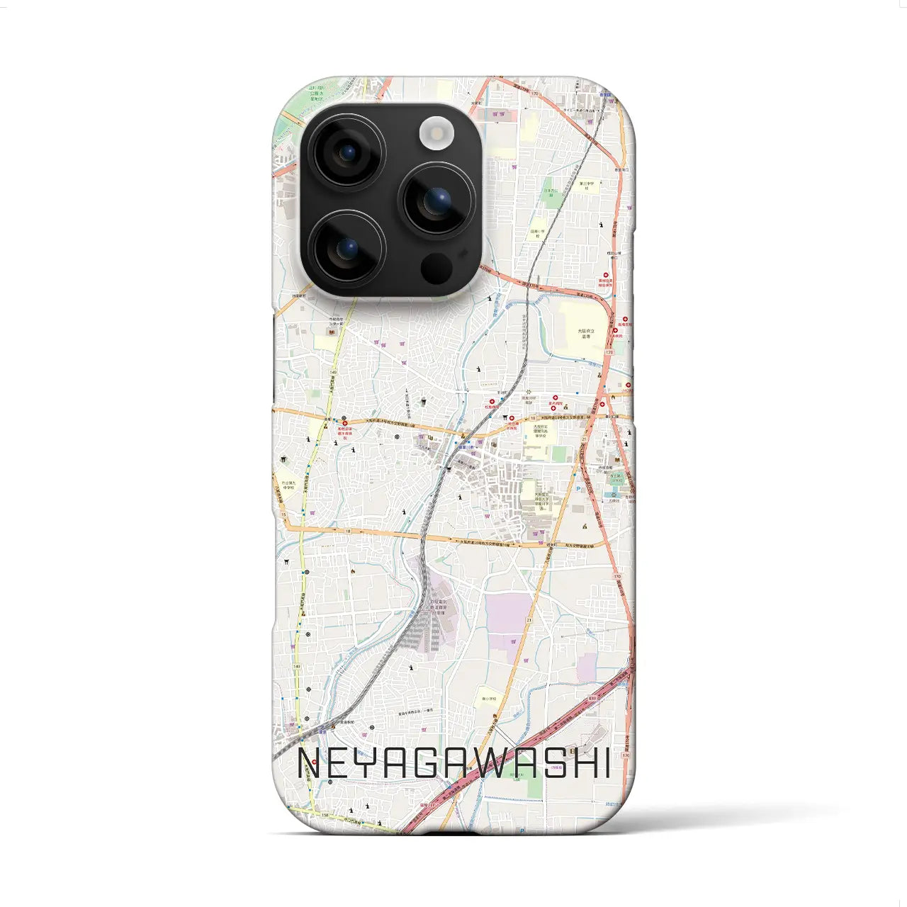 【寝屋川市(大阪府)】地図柄iPhoneケース(バックカバータイプ)