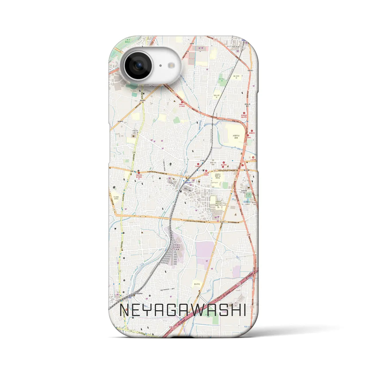 【寝屋川市(大阪府)】地図柄iPhoneケース(バックカバータイプ)