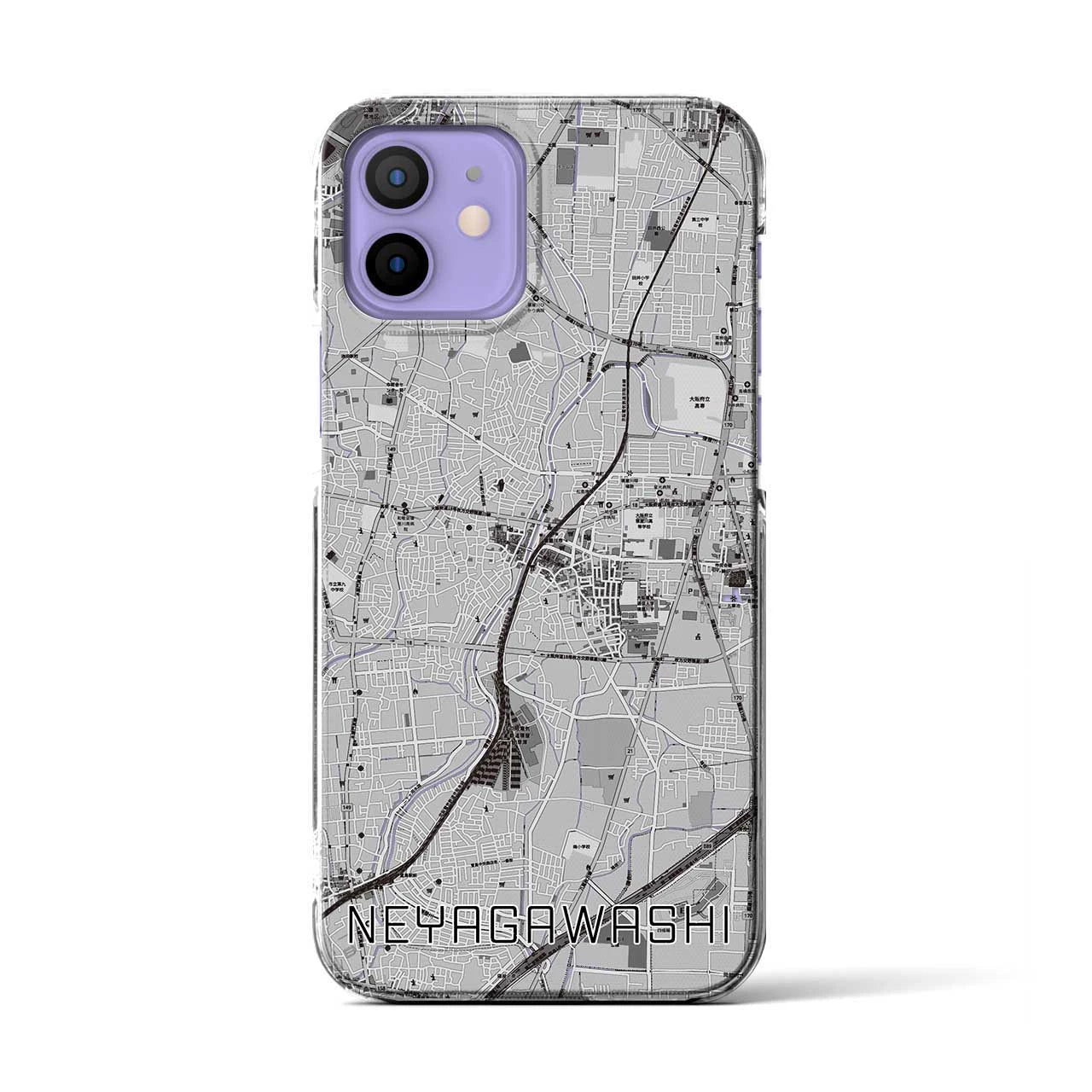 【寝屋川市(大阪府)】地図柄iPhoneケース(クリアタイプ)