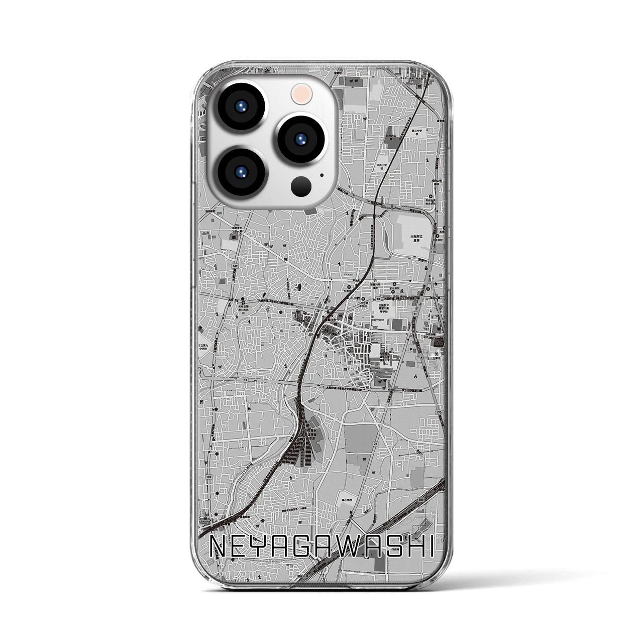 【寝屋川市(大阪府)】地図柄iPhoneケース(クリアタイプ)