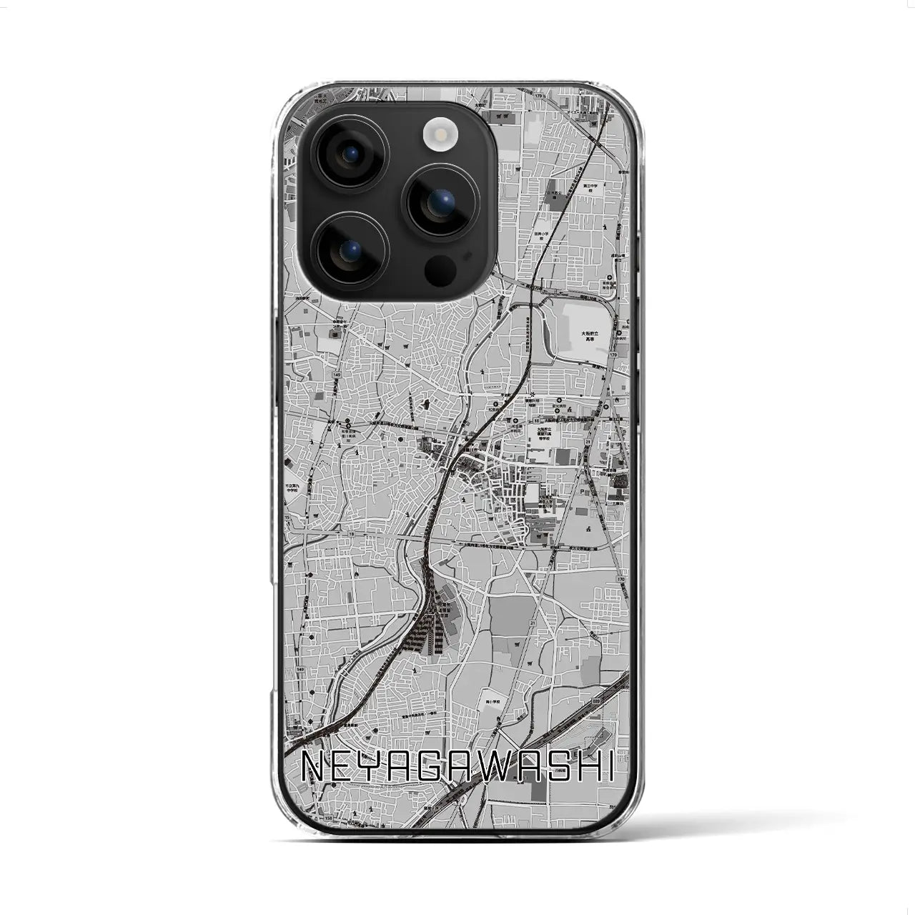 【寝屋川市(大阪府)】地図柄iPhoneケース(クリアタイプ)