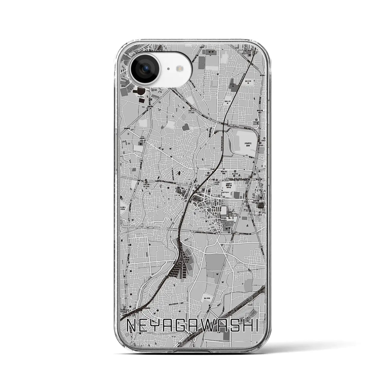 【寝屋川市(大阪府)】地図柄iPhoneケース(クリアタイプ)
