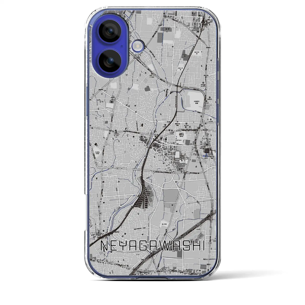 【寝屋川市(大阪府)】地図柄iPhoneケース(クリアタイプ)