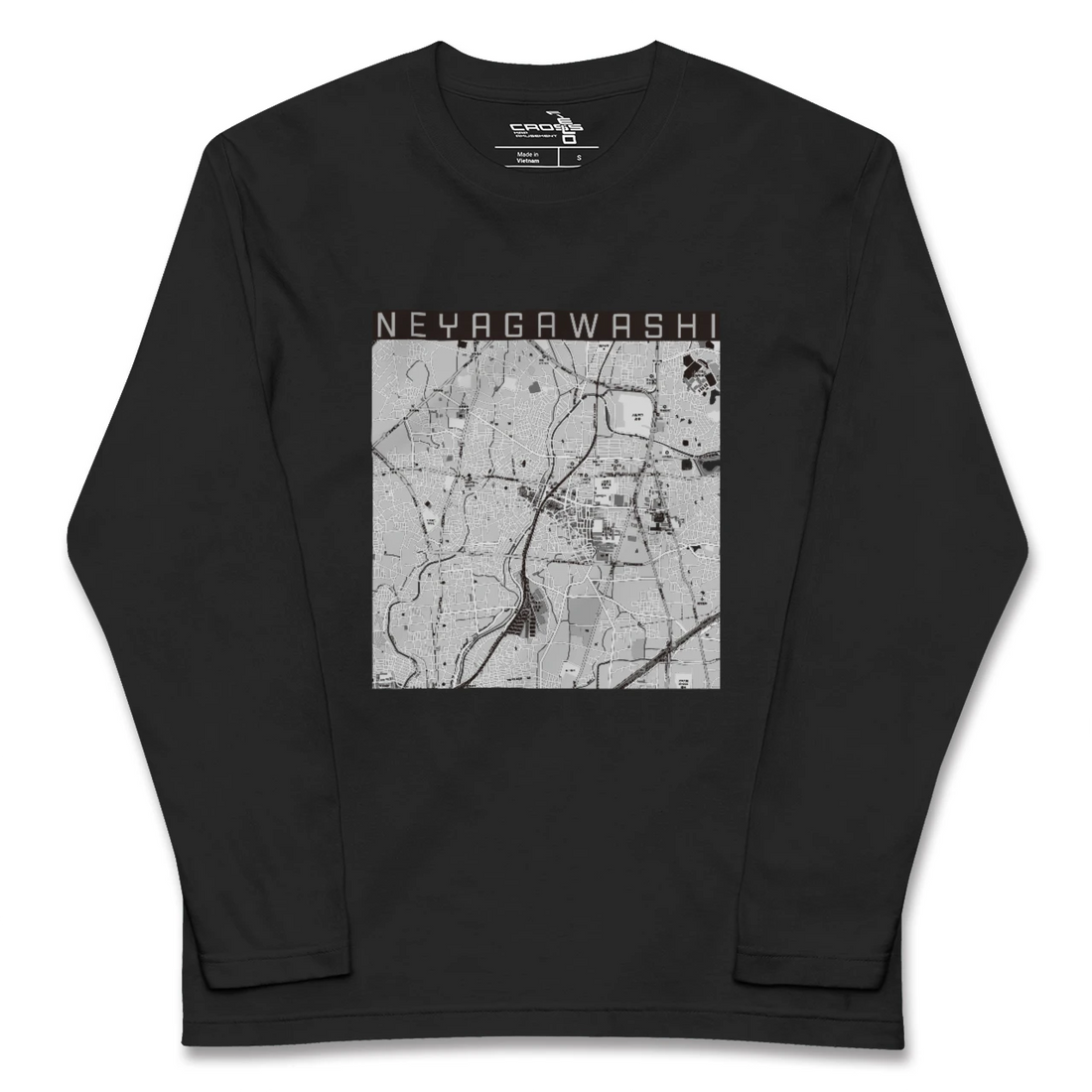 【寝屋川市(大阪府)】地図柄ロングスリーブTシャツ