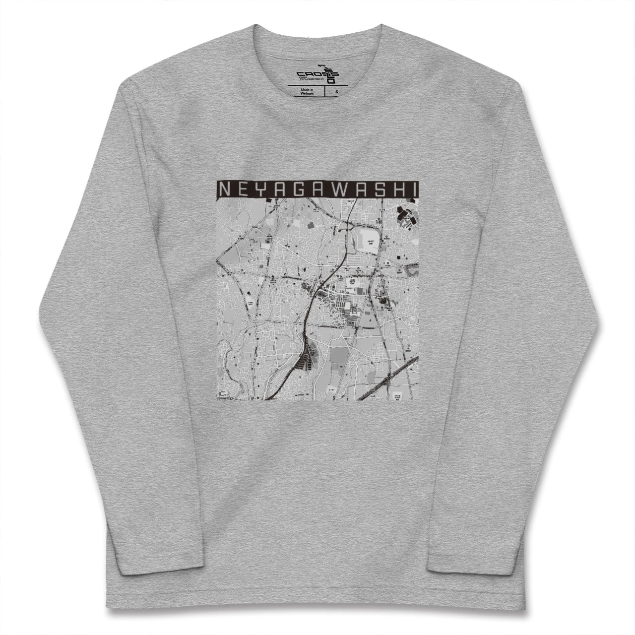 【寝屋川市(大阪府)】地図柄ロングスリーブTシャツ