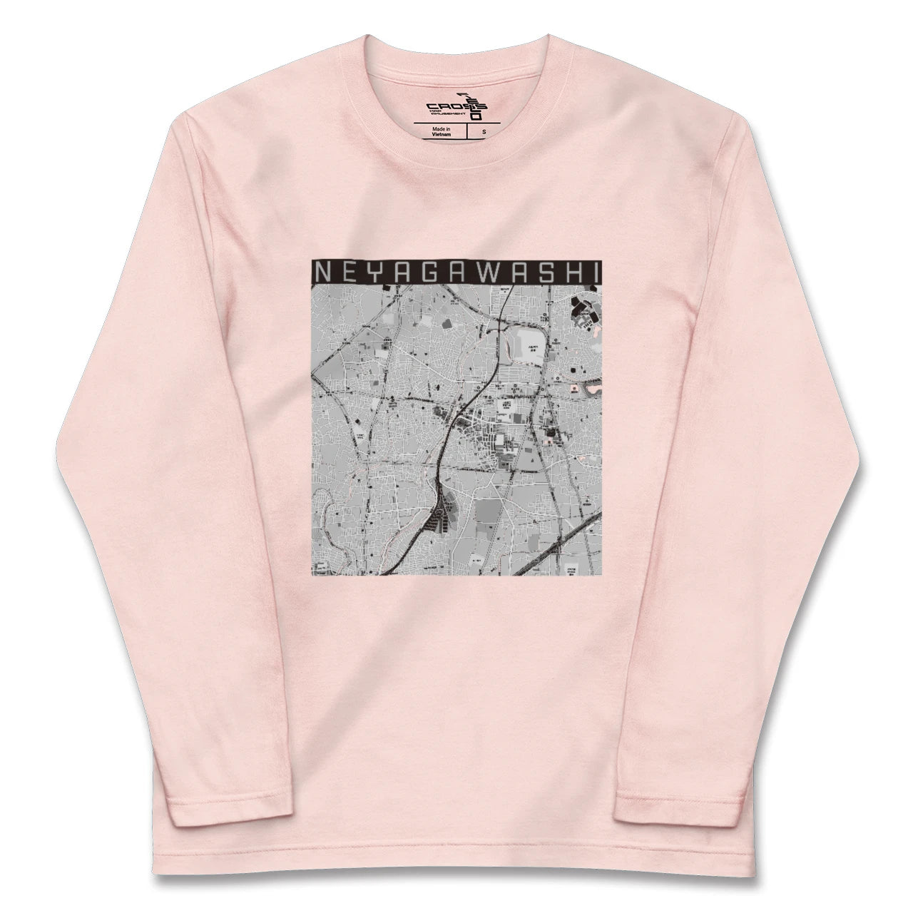 【寝屋川市(大阪府)】地図柄ロングスリーブTシャツ