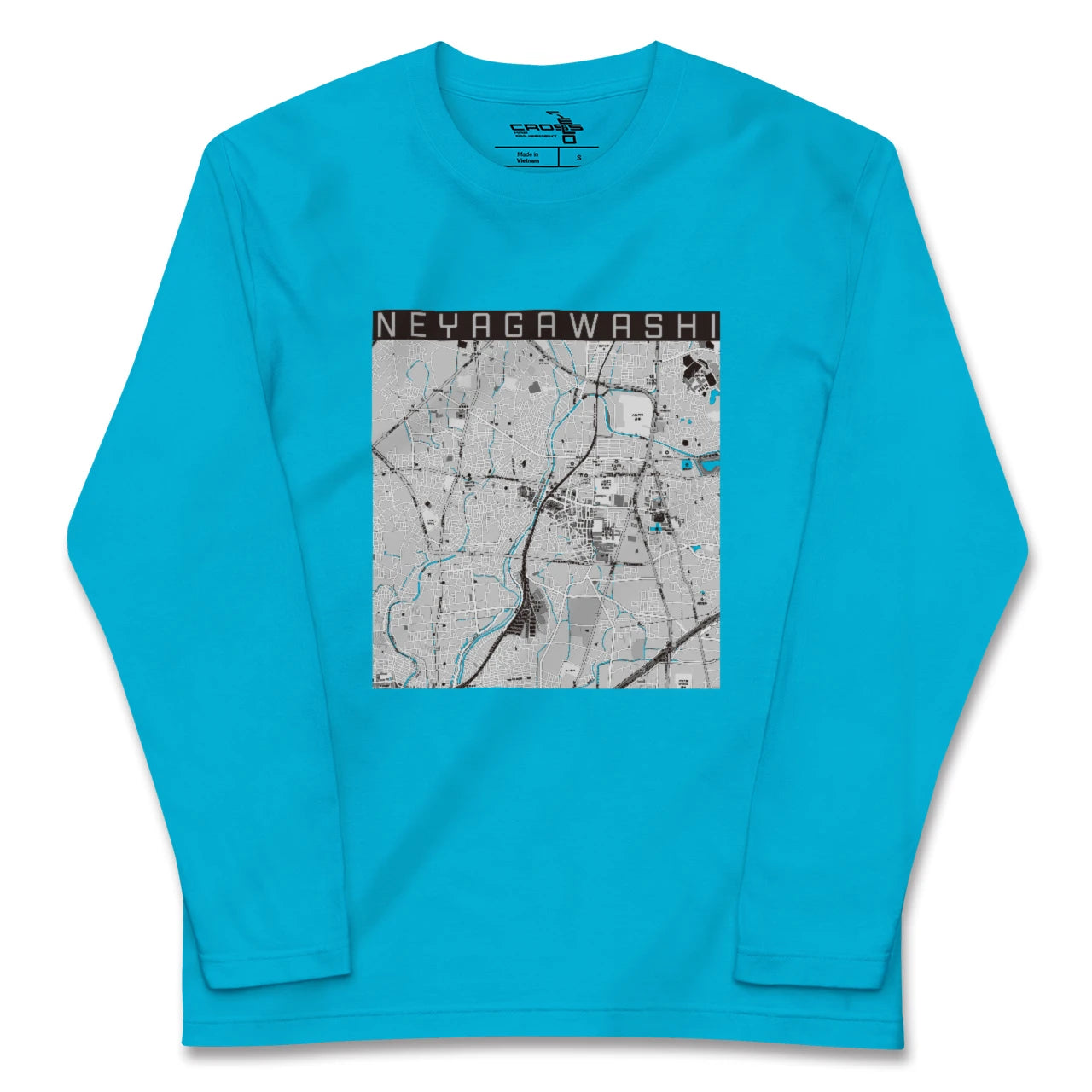 【寝屋川市(大阪府)】地図柄ロングスリーブTシャツ