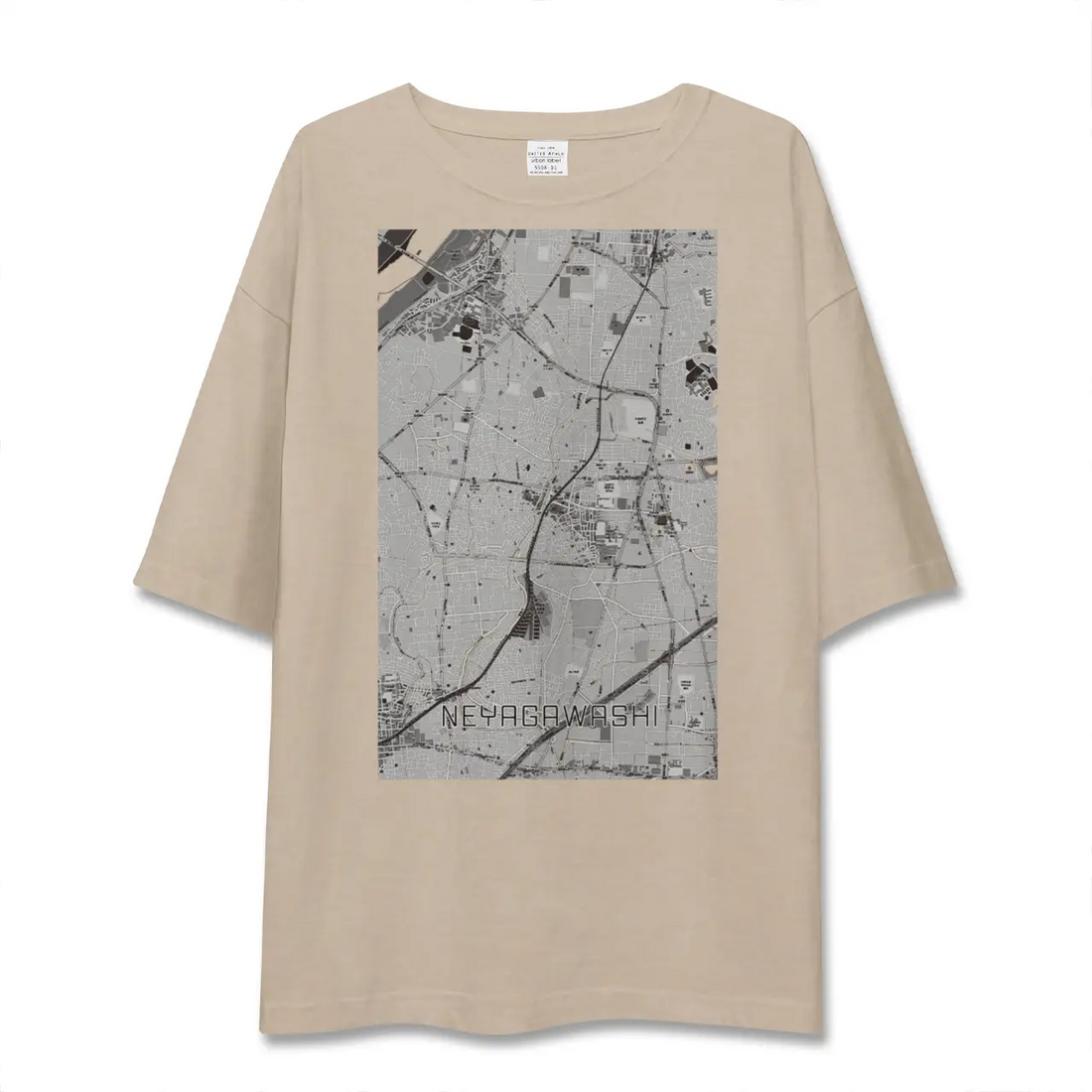 【寝屋川市(大阪府)】地図柄ビッグシルエットTシャツ