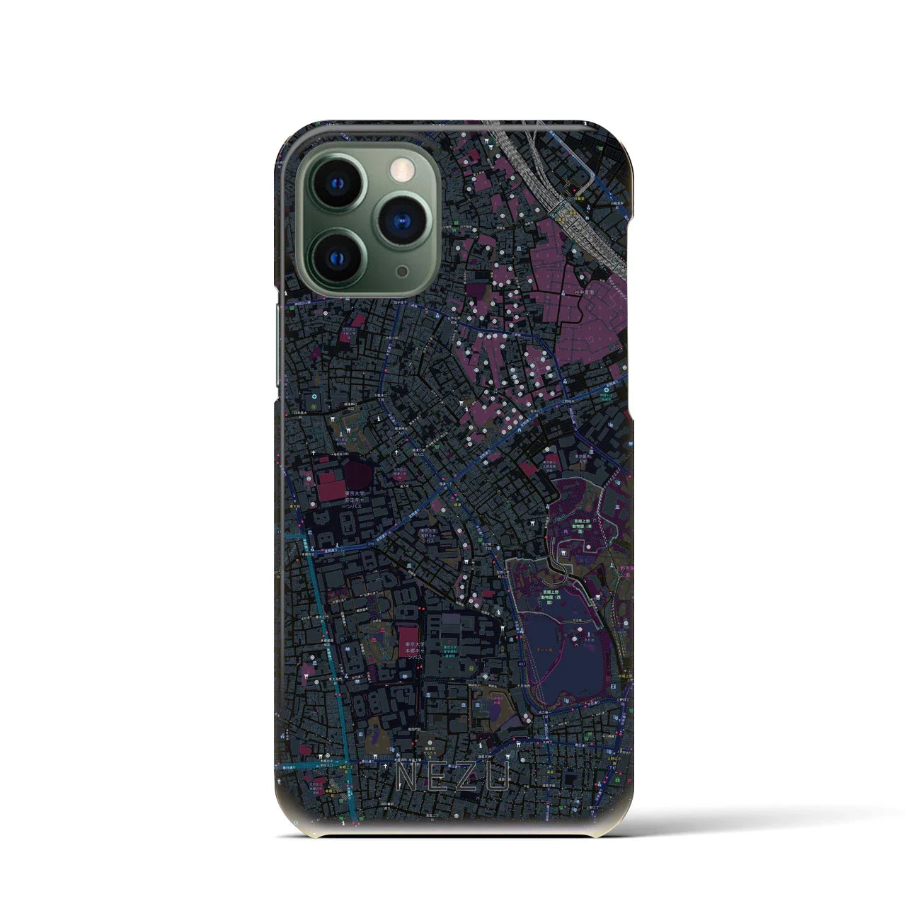 【根津(東京都)】地図柄iPhoneケース(バックカバータイプ)