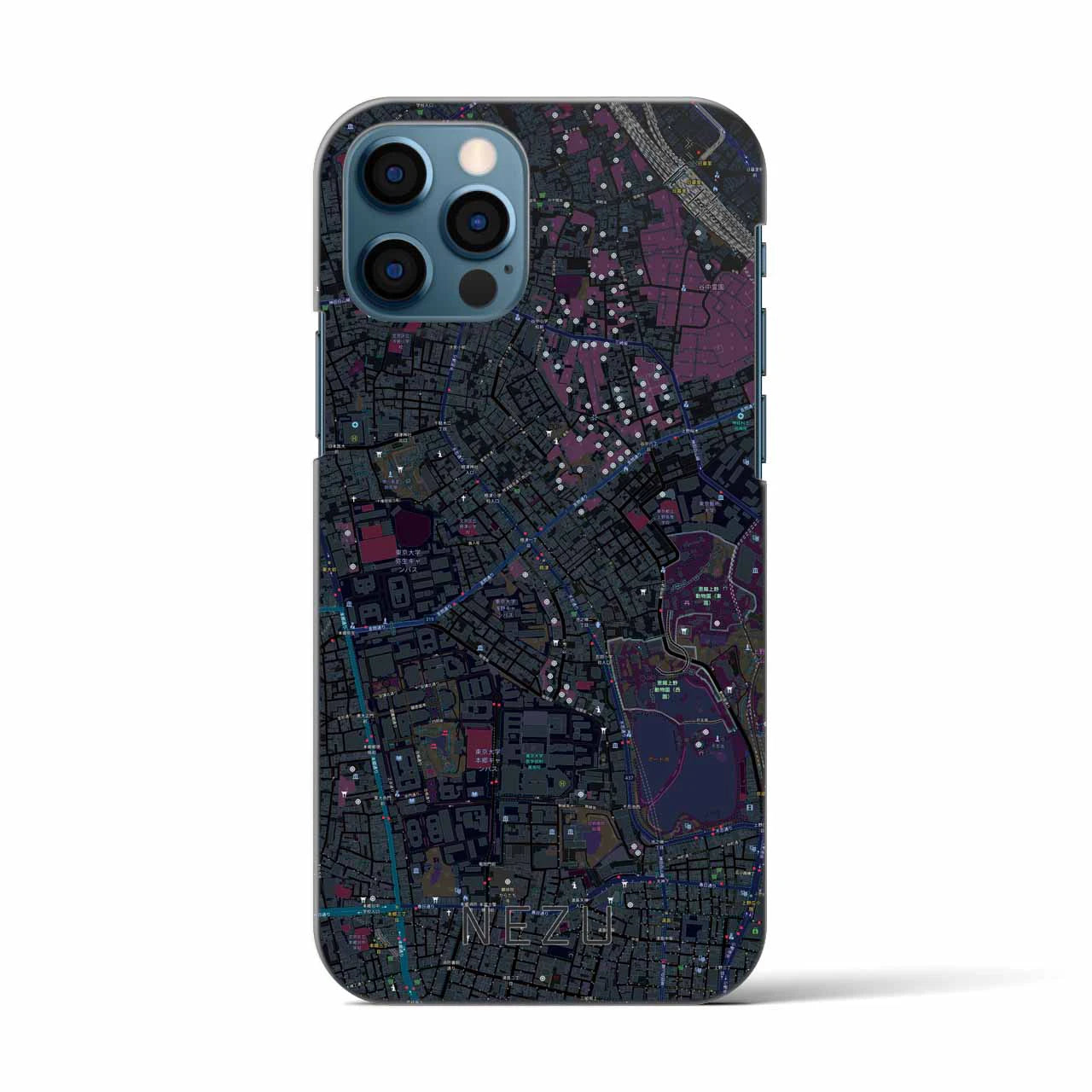 【根津(東京都)】地図柄iPhoneケース(バックカバータイプ)