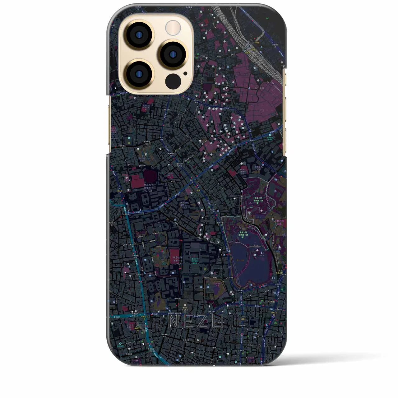 【根津(東京都)】地図柄iPhoneケース(バックカバータイプ)