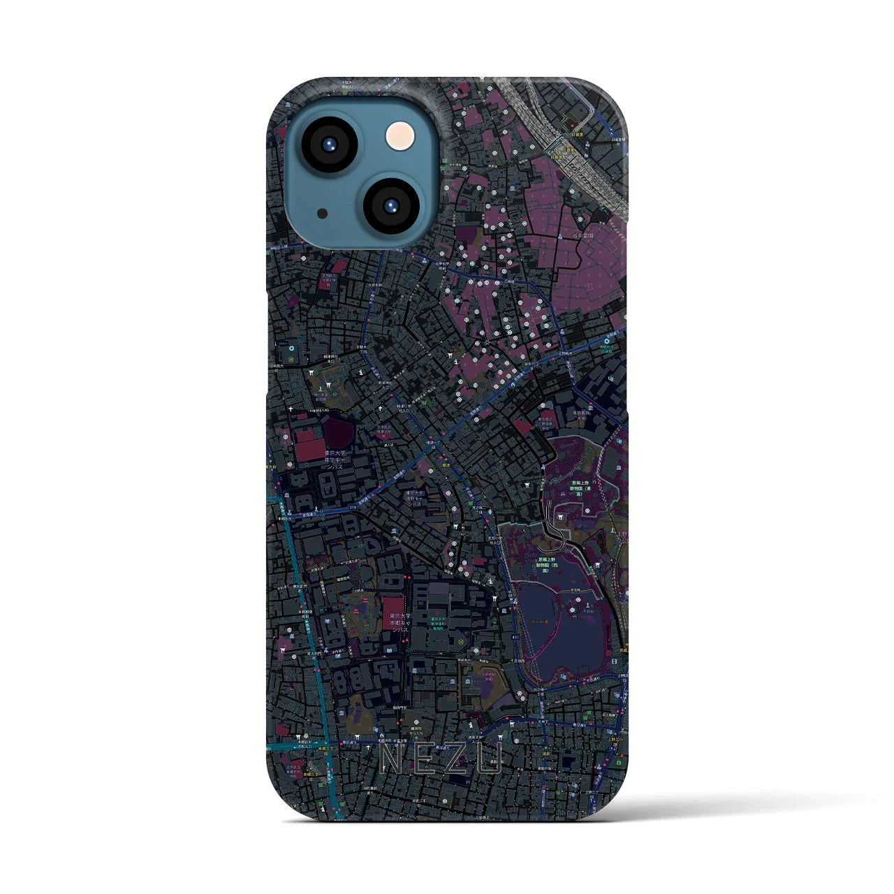【根津(東京都)】地図柄iPhoneケース(バックカバータイプ)