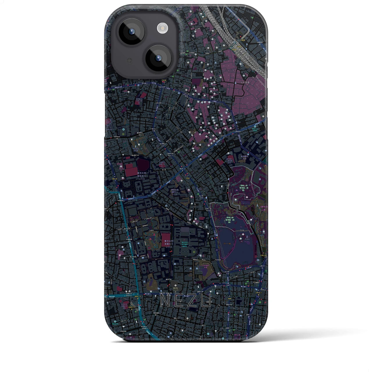 【根津(東京都)】地図柄iPhoneケース(バックカバータイプ)
