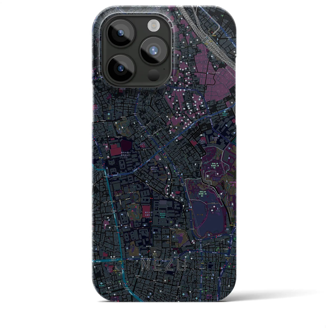 【根津(東京都)】地図柄iPhoneケース(バックカバータイプ)