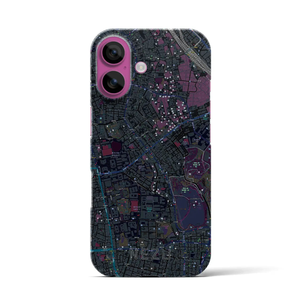 【根津(東京都)】地図柄iPhoneケース(バックカバータイプ)