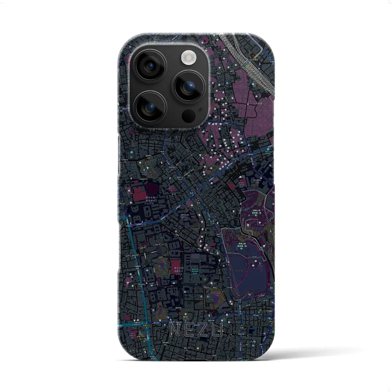 【根津(東京都)】地図柄iPhoneケース(バックカバータイプ)