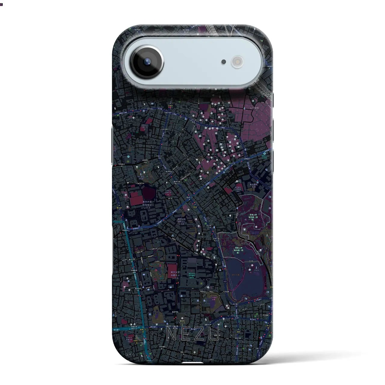 【根津(東京都)】地図柄iPhoneケース(バックカバータイプ)