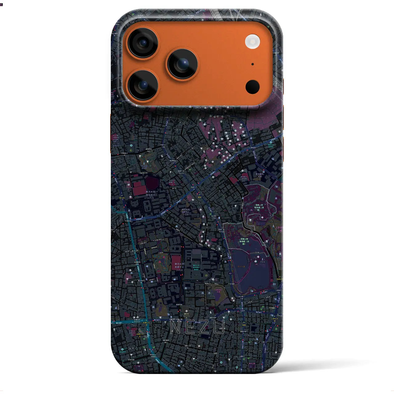 【根津(東京都)】地図柄iPhoneケース(バックカバータイプ)