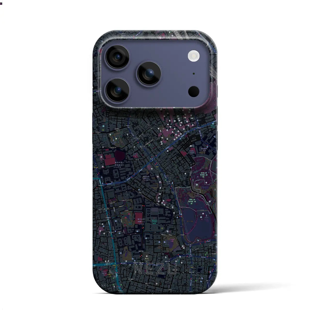 【根津(東京都)】地図柄iPhoneケース(バックカバータイプ)