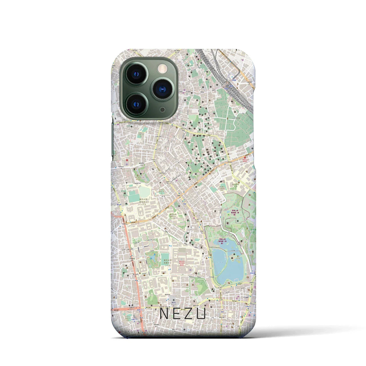 【根津(東京都)】地図柄iPhoneケース(バックカバータイプ)